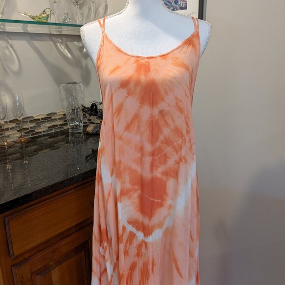 NEW Tie Dye Coverup Swimsuit Cover up Dress Handkerchief Hem Strappy Back NWT - Picture 4 of 5